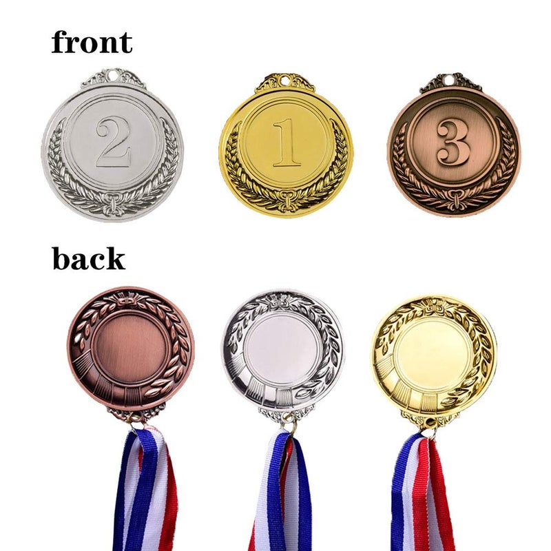 Haploon 15 Pcs Gold Silver Bronze Award Medals, Haploon Olympic Style Medal Award Medals Bulk, Metal Award Medals for for Sports, Competitions, Party Favors, 2 Inches - Image 4